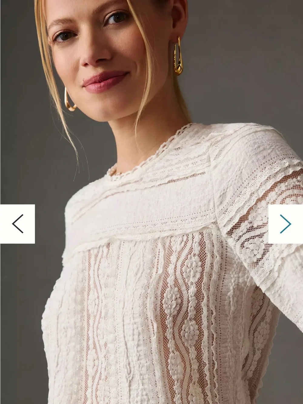 By Anthropologie Victorian Lace Top